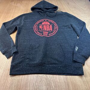 NBA Hoodie Mens Large Black Graphic Pullover Basketball Logo Sweatshirt